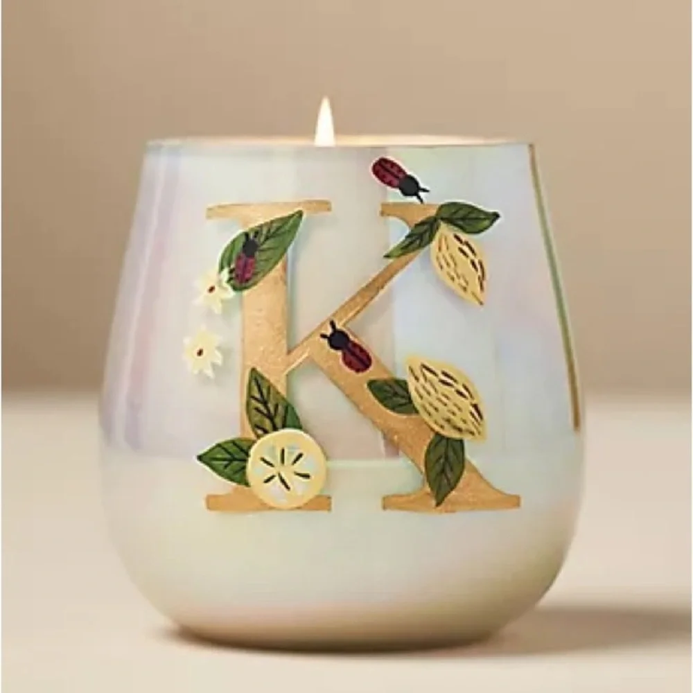 Fruity Monogram Floral Night Gardenia Glass Candle
